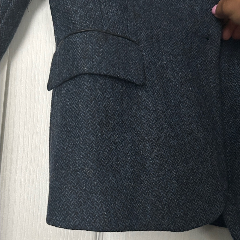 New Zara Navy Women's Blazer with Gold Button - Picture 5 of 9